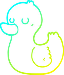 cold gradient line drawing cartoon duck