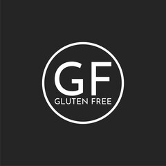 Gluten free Sign line icon isolated on black