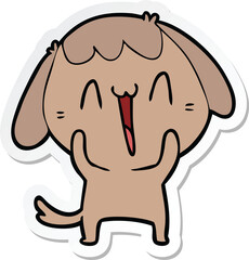 sticker of a cute cartoon dog