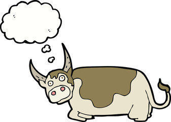 cartoon bull with thought bubble