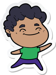 sticker of a cartoon friendly man