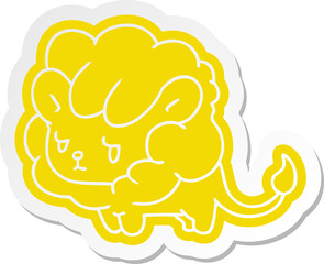cartoon sticker kawaii cute lion cub