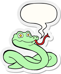 cartoon snake and speech bubble sticker