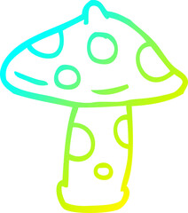 cold gradient line drawing cartoon toadstool