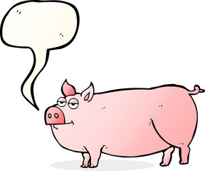 speech bubble cartoon huge pig