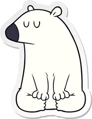 distressed sticker of a polar bear cartoon