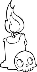 cartoon skull and candle