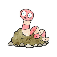 textured cartoon earthworm