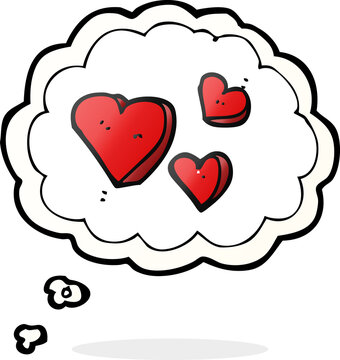 thought bubble cartoon hearts