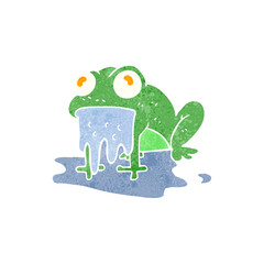 retro cartoon gross little frog