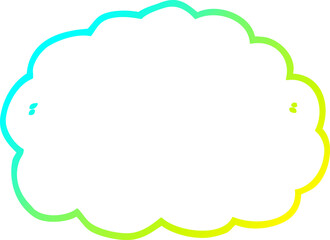 cold gradient line drawing cartoon cloud
