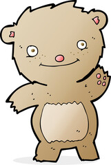 Obraz premium cartoon waving teddy bear
