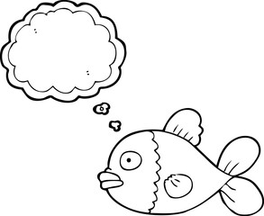 thought bubble cartoon fish