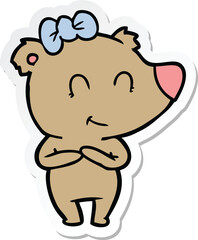 sticker of a female bear cartoon