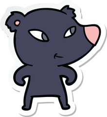 sticker of a cute cartoon bear