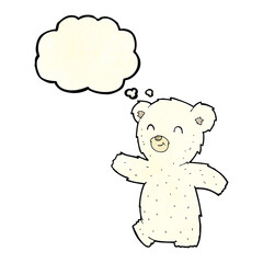 cute cartoon polar bear with thought bubble