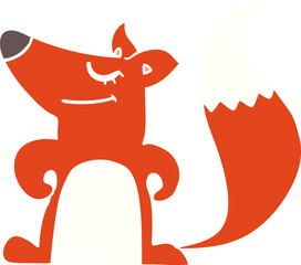 flat color style cartoon fox