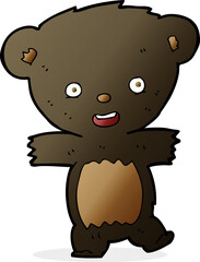 cartoon teddy black bear cub