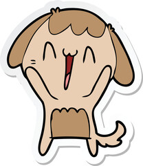 sticker of a cute cartoon dog