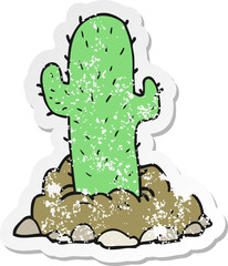 retro distressed sticker of a cartoon cactus
