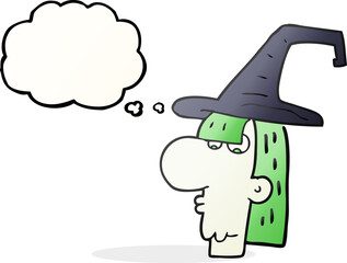 thought bubble cartoon witch head