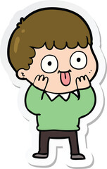 sticker of a cartoon man staring