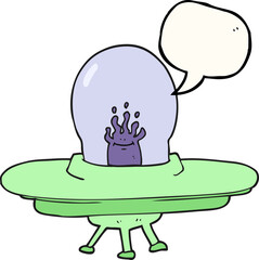 speech bubble cartoon flying saucer