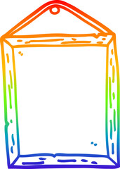 rainbow gradient line drawing cartoon picture frame