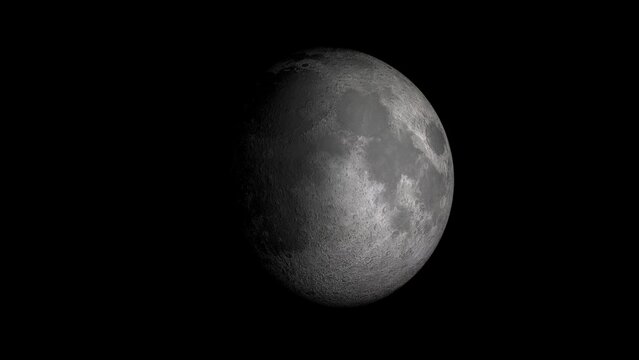 4K resolution time lapse video showing the phases of the moon from new moon to full moon front view
