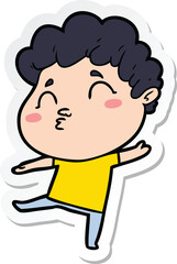 sticker of a cartoon man pouting