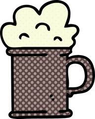 quirky comic book style cartoon tankard of beer