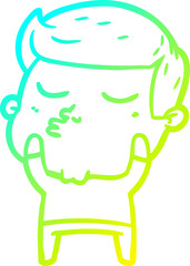 cold gradient line drawing cartoon model guy pouting