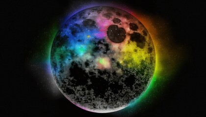 Fototapeta na wymiar The spectrum of colors on the moon, generative ai