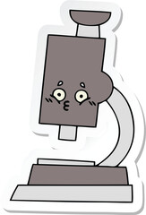 sticker of a cute cartoon microscope