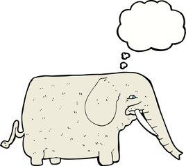 cartoon big elephant with thought bubble
