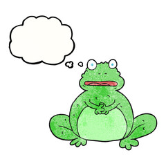 thought bubble textured cartoon frog