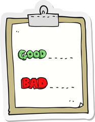 sticker of a cartoon clipboard