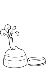 black and white cartoon stone number seven