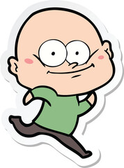 sticker of a cartoon bald man staring