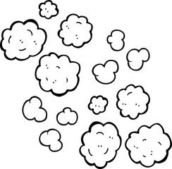 black and white cartoon smoke clouds