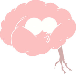 flat color style cartoon impressed brain