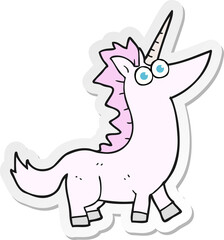 sticker of a cartoon unicorn