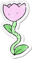 retro distressed sticker of a cartoon flower