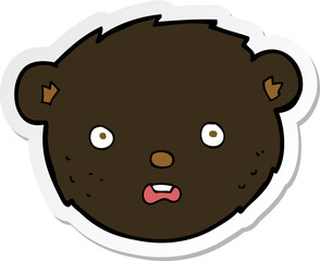 sticker of a cartoon black bear face