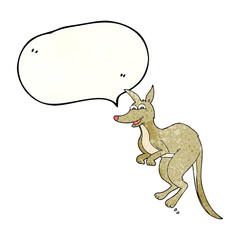 speech bubble textured cartoon kangaroo
