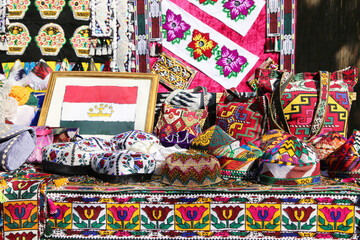 traditional Tajic folklore souvenirs background