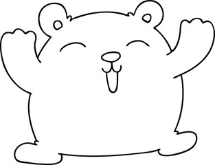 quirky line drawing cartoon funny bear