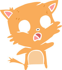 flat color style cartoon cat