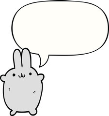 cartoon rabbit and speech bubble