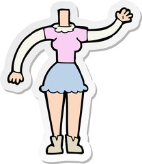sticker of a cartoon female body